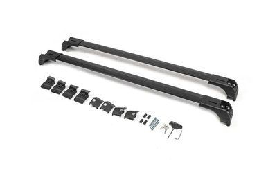 Багажник на крышу Hyundai Santa Fe 2013- черный на интегрированные рейлинги SkyV2-110-1359 фото